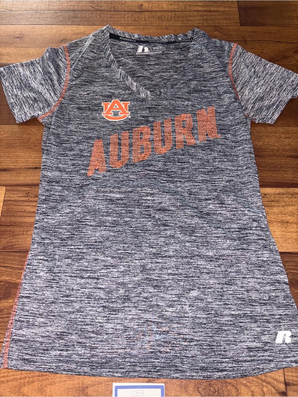 Russell Athletic Heathered Gray & Orange Auburn Kids Tee